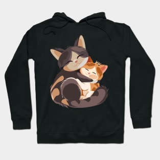 Cat and kitten hugging Hoodie